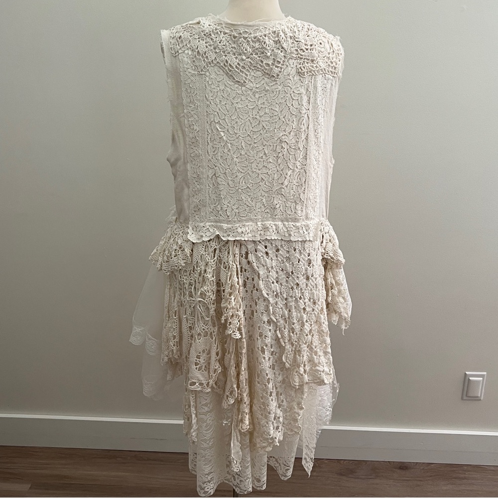 Handmade Wedding Dress White Lace Boho Fairycore Size L XL - Picture 9 of 16